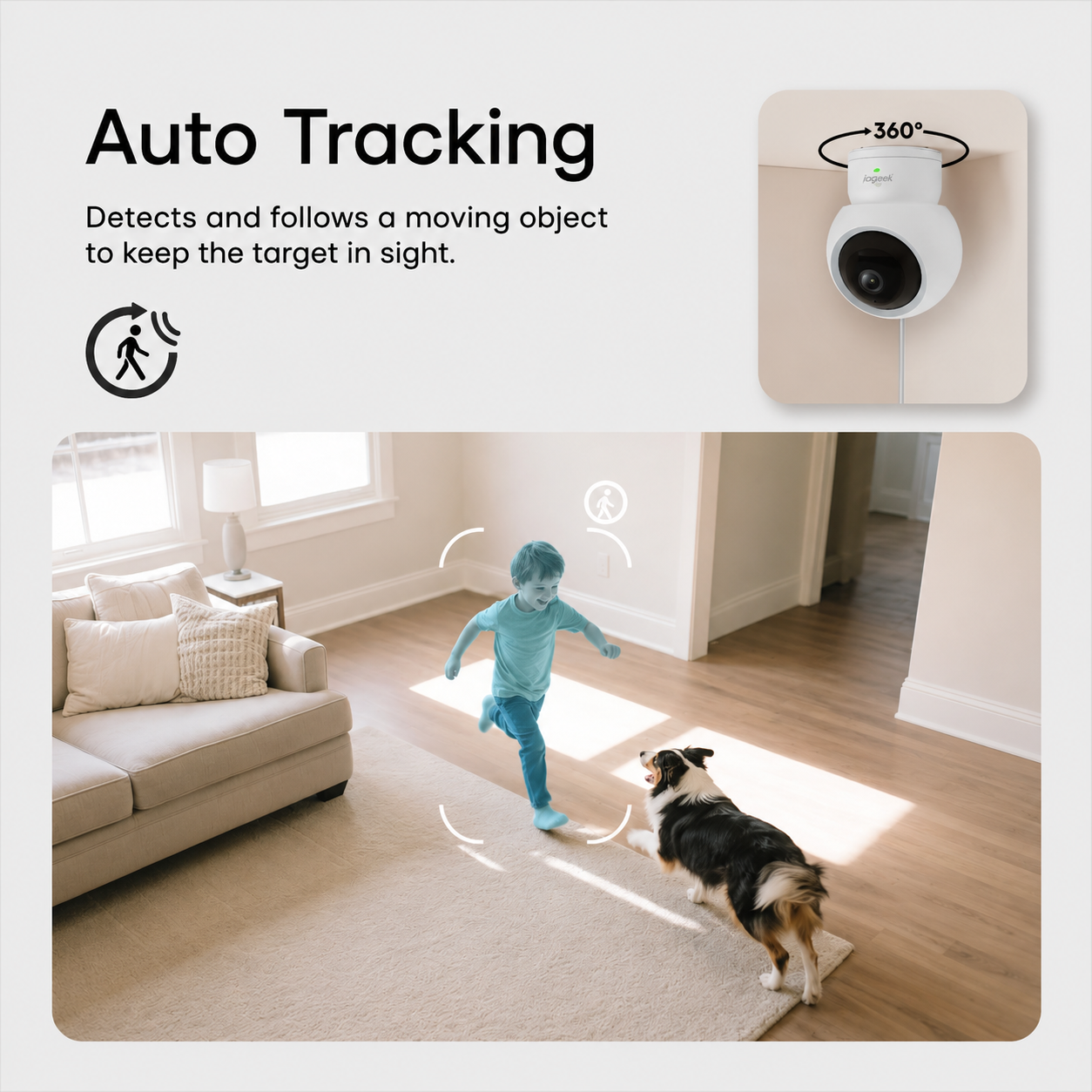 Youkey P310 2.5K QHD Indoor Pet Camera with 360 View and Auto Tracking