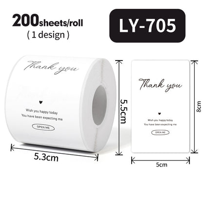 Thank You Stickers Cake Bakery Decoration Adhesive Labels Gift Packaging Sealing Stickers
