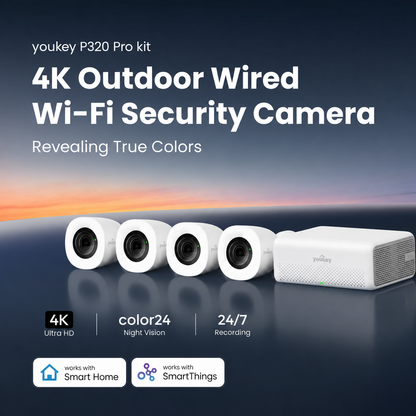 Youkey P320 Pro 4K Outdoor Wired Wi-Fi Security Camera Night Vision
