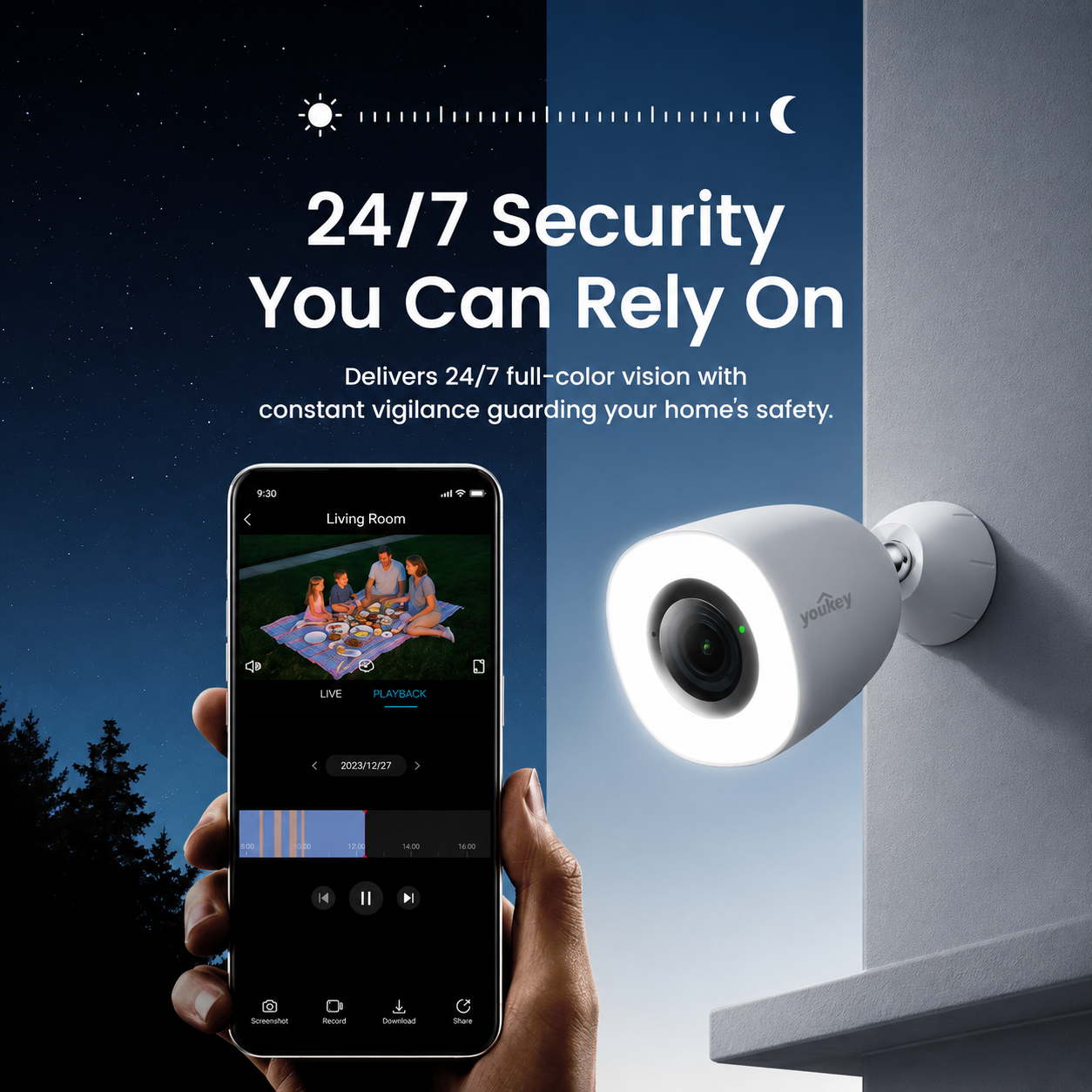 Youkey P320 Pro 4K Outdoor Wired Wi-Fi Security Camera Night Vision