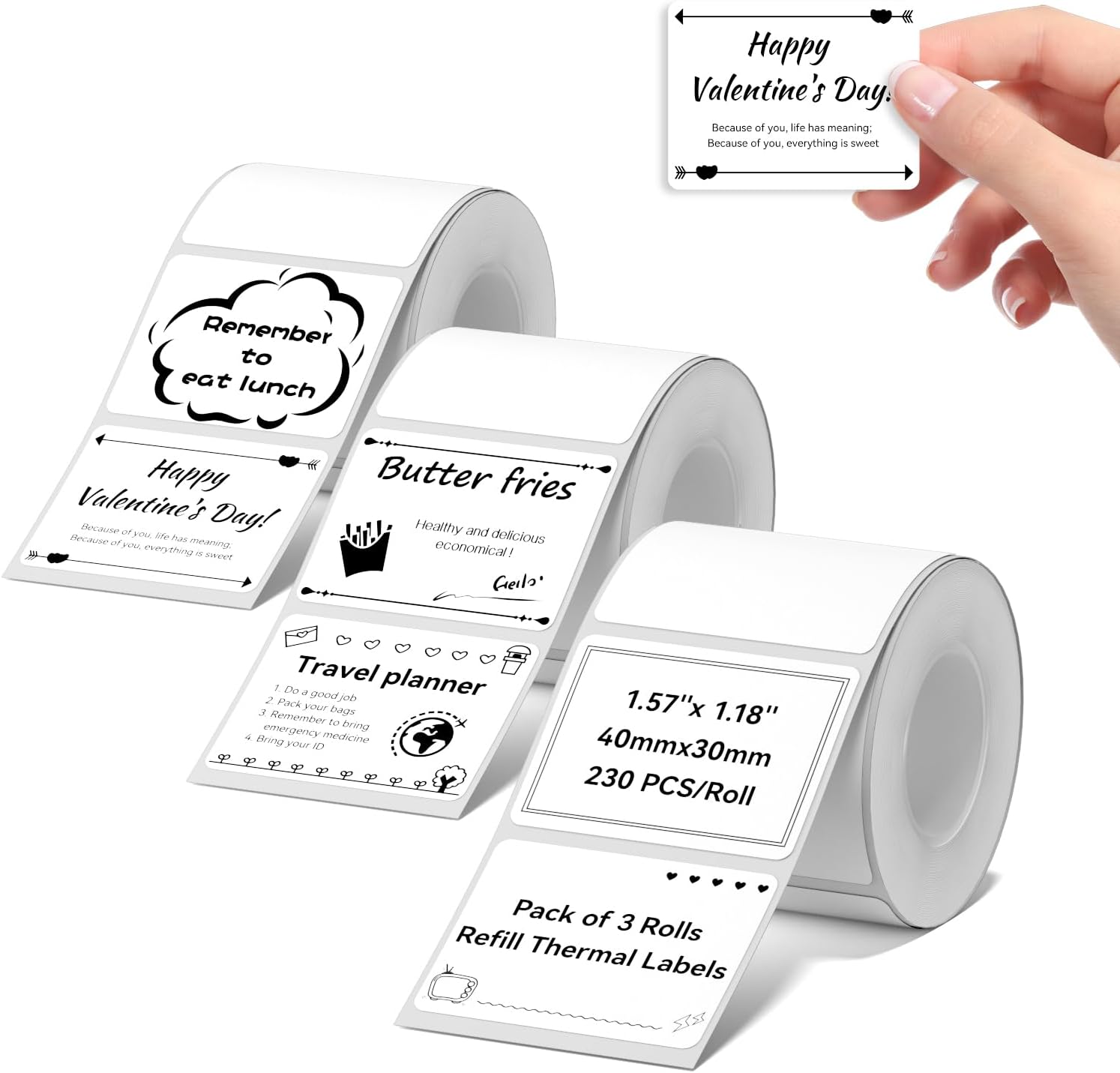 Niimbot White Label Tape Set For (3 Rolls) B21/B1/B3S 3 Rolls Set 40×30-230 pieces