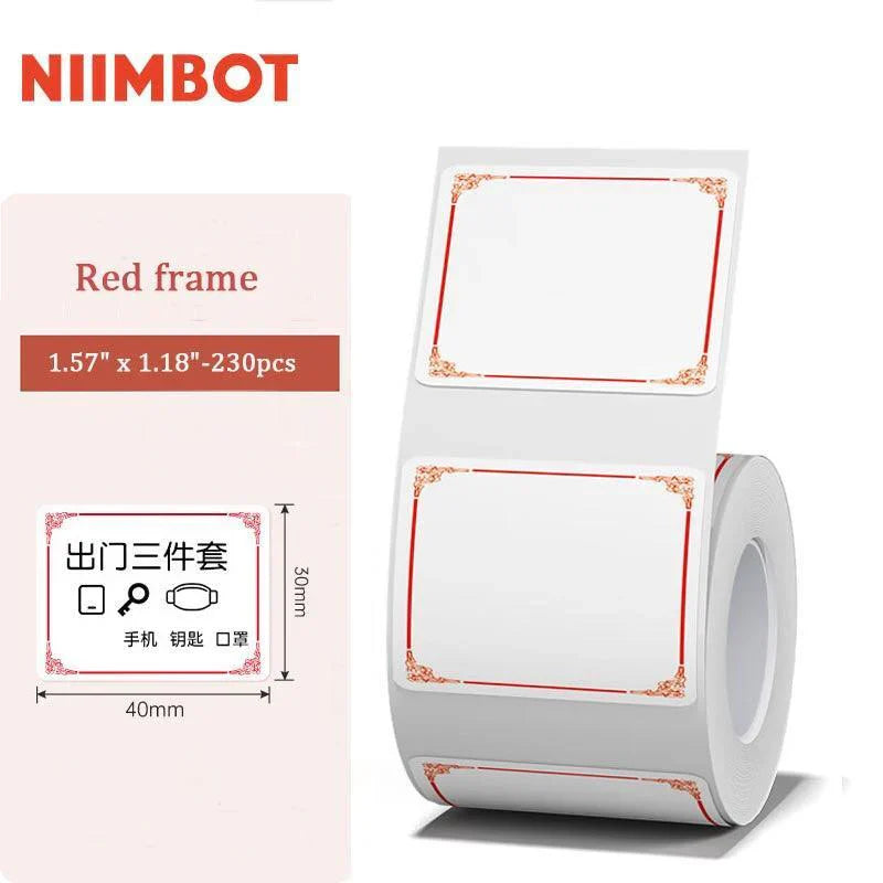 Niimbot Color Series Thermal Label For B21/B1/B3S 40x30mm-230pcs Red frame