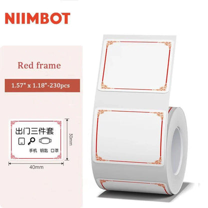 Niimbot Color Series Thermal Label For B21/B1/B3S 40x30mm-230pcs Red frame