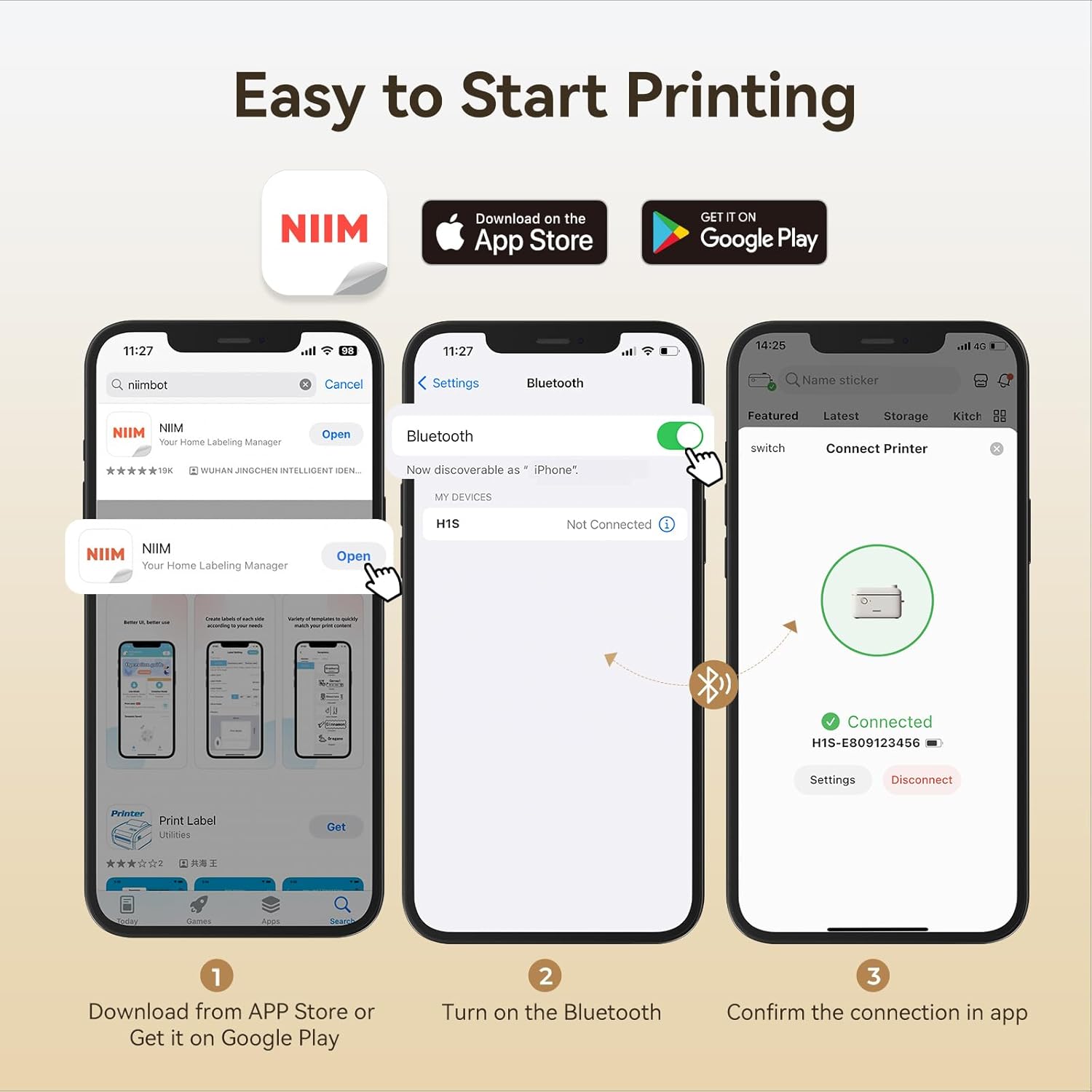 Niimbot H1S Portable Thermal Label Printer-Bluetooth Vibrant Color Printing by Your Device - Niimbot Online