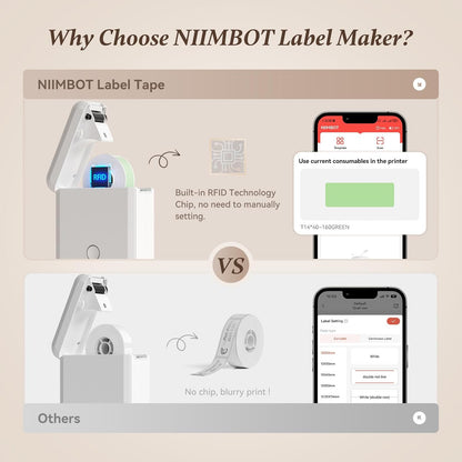 NIIMBOT D110 - Portable Label Printer - Compact Bluetooth - Home/Office