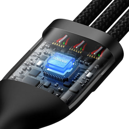 Baseus Flash Series Ⅱ 100W Two-for-three Charging Cable U+C to M+L+C
