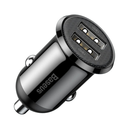 Baseus Grain Pro Series Smart Fast Charge Dual USB 4.8A 12V-24V Car Charger Black