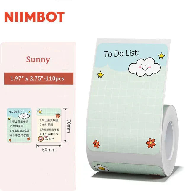 Niimbot Color Series Thermal Label For B21/B1/B3S 50x70mm-110pcs Sunny