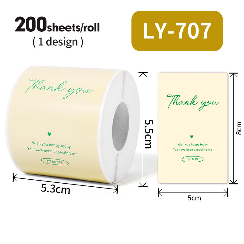 Thank You Stickers Cake Bakery Decoration Adhesive Labels Gift Packaging Sealing Stickers
