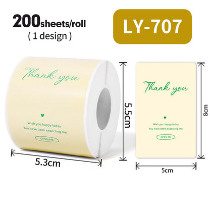 Thank You Stickers Cake Bakery Decoration Adhesive Labels Gift Packaging Sealing Stickers