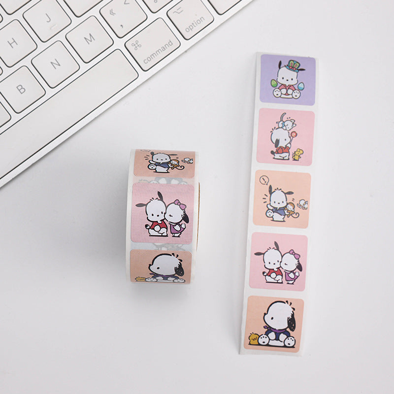 Stickers for Children Girls Cute Sanrio Sealing Stickers Student Guka Journal Material Roll Stickers Reward Teacher Use