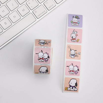 Stickers for Children Girls Cute Sanrio Sealing Stickers Student Guka Journal Material Roll Stickers Reward Teacher Use