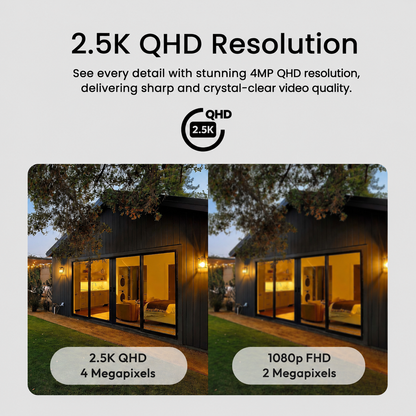 Youkey P320 2.5K QHD Outdoor Wi-Fi Camera IP67 Auto Light Night Vision