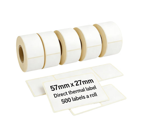 Thermal Labels for Barcode Printers – 57mm x 25mm,500 Labels 5 Rolls