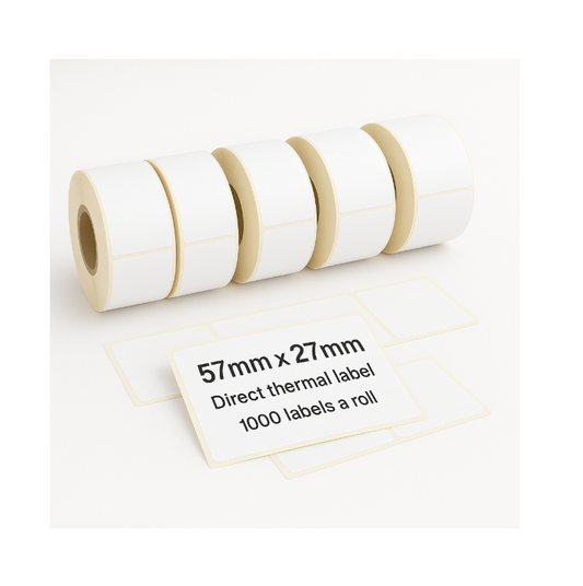 Thermal Labels for Barcode Printers – 57mm x 25mm,1000 Labels  5 Rolls