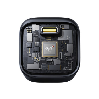The Baseus PicoGo GaN Fast Charger 1C 45W EU With Type-C port  and internals on White Background