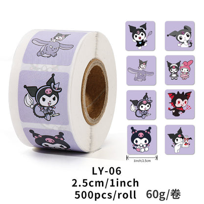 Stickers for Children Girls Cute Sanrio Sealing Stickers Student Guka Journal Material Roll Stickers Reward Teacher Use