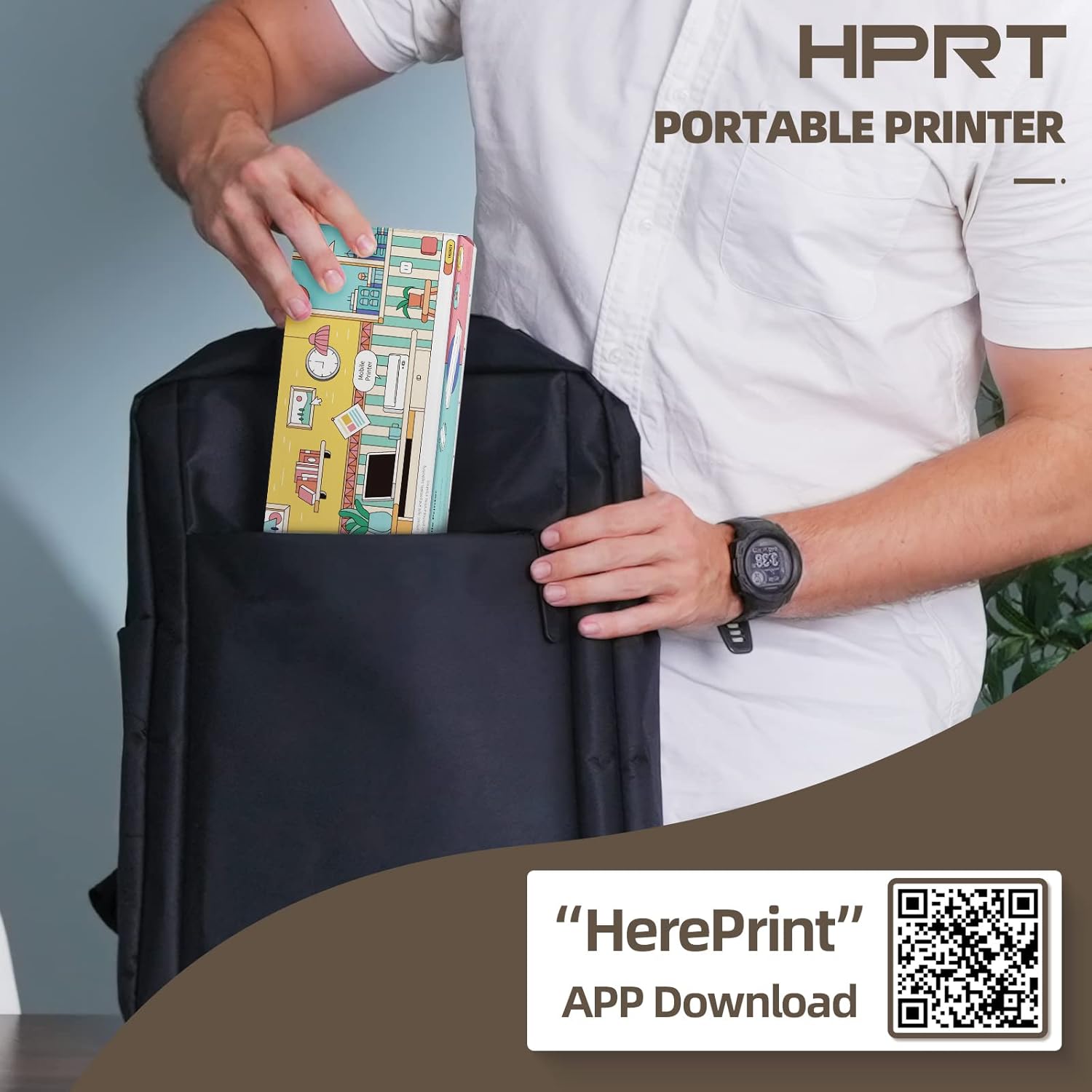 HPRT MT810 - Portable Printer With A Roll of Thermal Paper - Office/Home