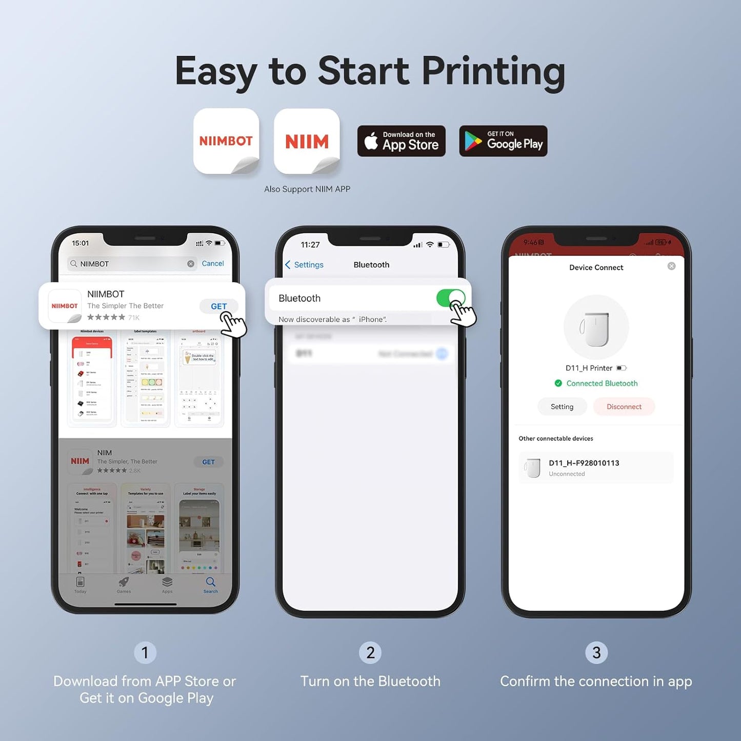NIIMBOT D11H - Portable Label Printer - For Narrow-format Precise Printing