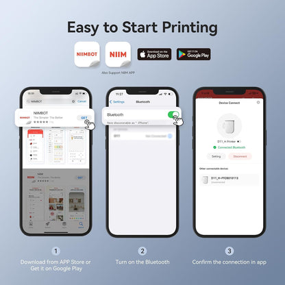 NIIMBOT D11H - Portable Label Printer - For Narrow-format Precise Printing