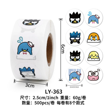 Stickers for Children Girls Cute Sanrio Sealing Stickers Student Guka Journal Material Roll Stickers Reward Teacher Use
