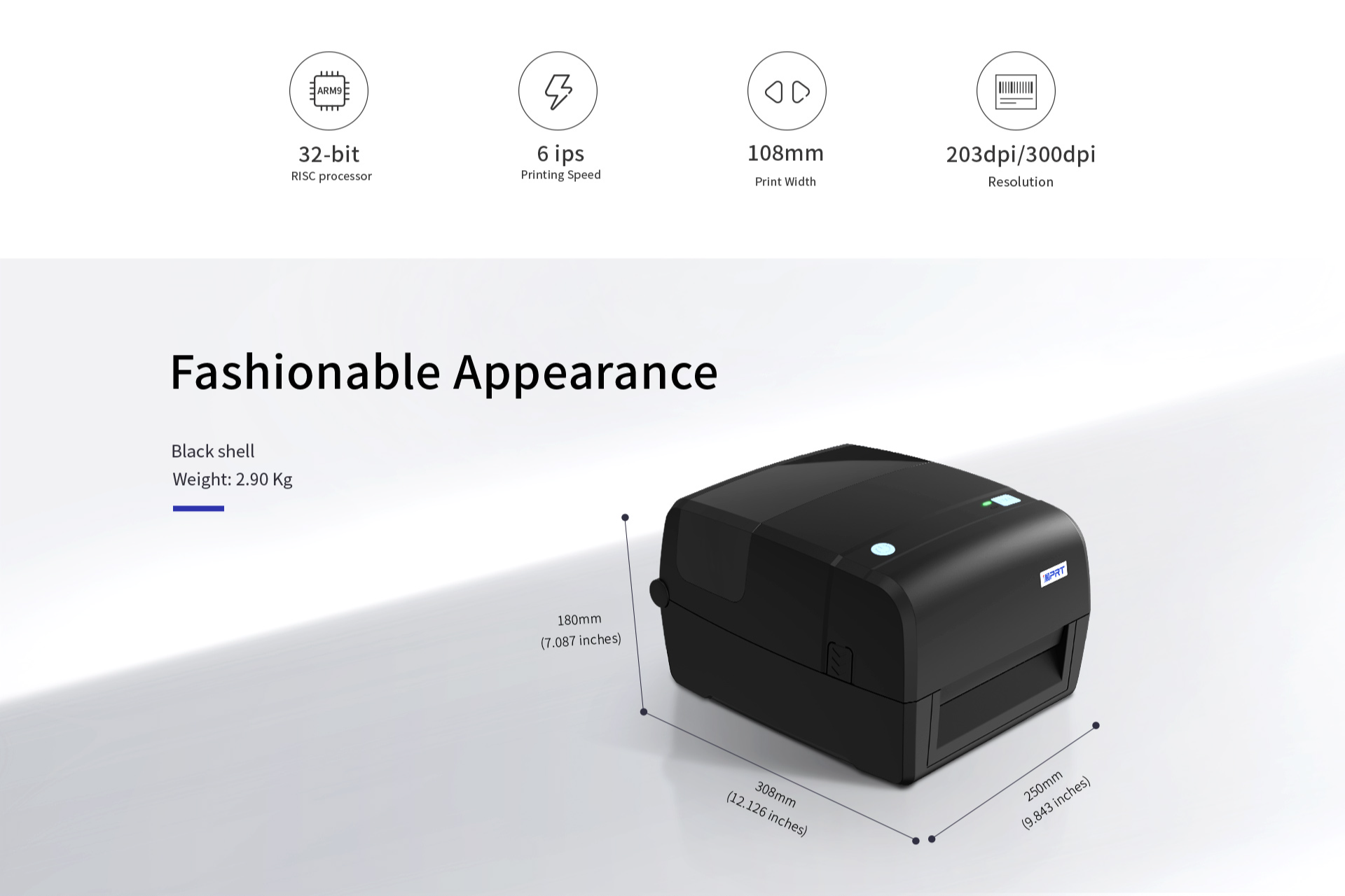 iDPRT iT4B - 300M Ribbon Thermal Transfer Printer - Industry/Factory