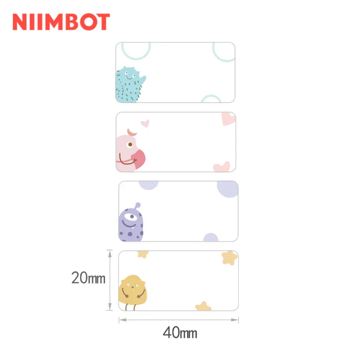 Niimbot Animal Series Thermal Label For B21/B1/B3S 40x20mm-320pcs-Monster Design