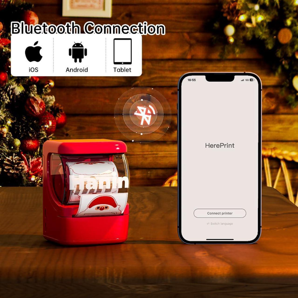 HPRT NEW1 Portable Thermal Label Printer with One Label Roll