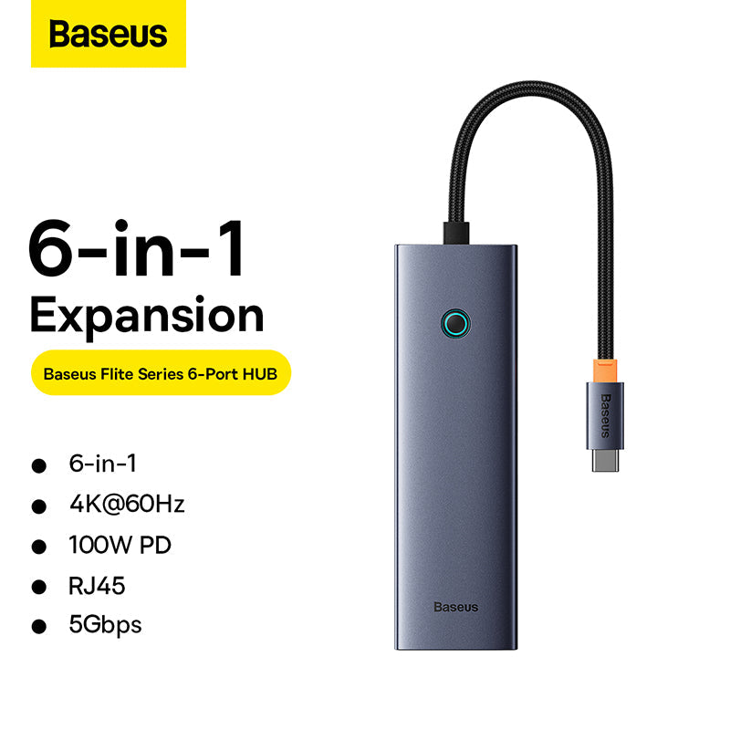 Baseus 6-in-1 Ultrajoy Series 6 Port Hub Type-C Docking Station 4