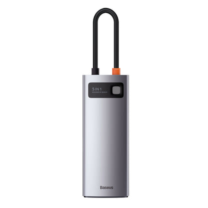 Baseus Metal Gleam Series 5-in-1 Multifunctional Type-C HUB Docking Station Silver 1