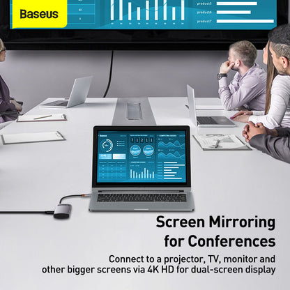 Baseus Metal Gleam Series 5-in-1 Multifunctional Type-C HUB Docking Station Silver 7