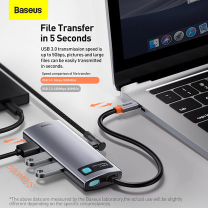 Baseus Metal Gleam Series 6 in 1 Multifunctional HDMI and RJ45 Type C Hub Silver 6
