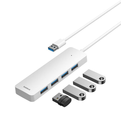 Baseus Ultrajoy Series 4-in-1 Hub Adapter (100cm Cable) - with 4x USB 3.0 ports White 3