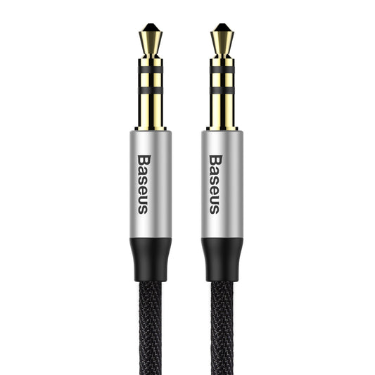 Baseus Yiven Audio Cable (Male to Male)M30 1m Silver + Black On white background