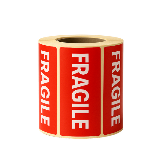 Black Rhino 100×50mm-500pcs Semi-gloss Square Label - FRAGILE