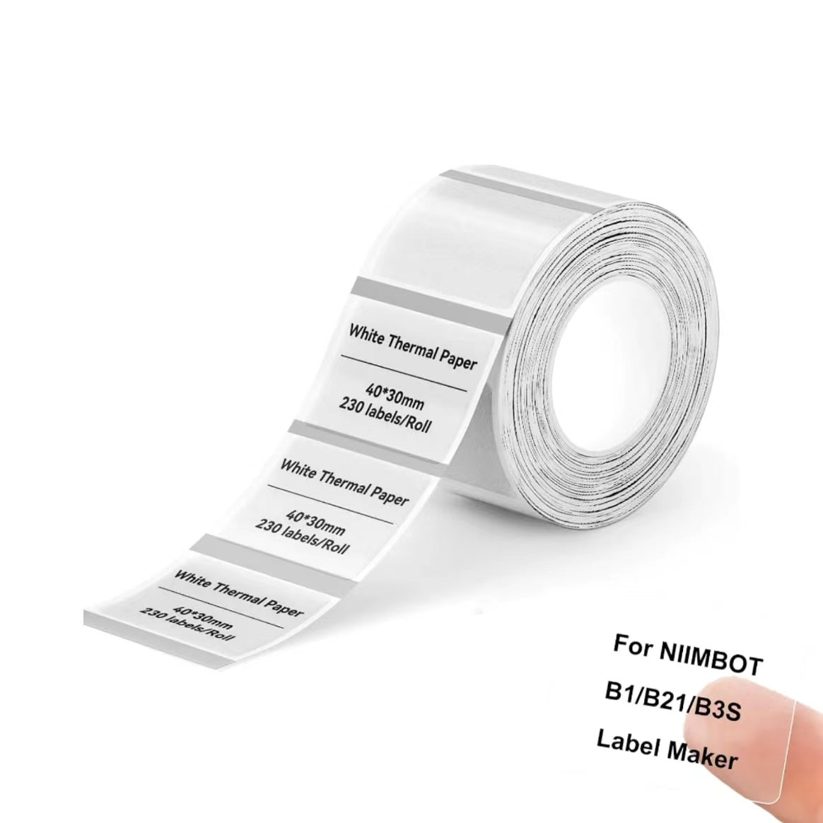 NIIMBOT - B1 - Lake-blue Thermal Printer + Random a Roll of Label Lake Blue 40×30-230pcs Clear