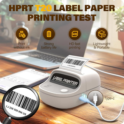 HPRT T20 - Bluetooth Thermal Label Printer -Office/Home/School Use
