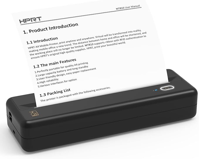 HPRT MT810 - Portable Printer With A Roll of Thermal Paper - Office/Home