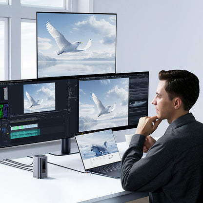 Spacemate Series 11-in-1 Type-C Docking Station On Computer Desk