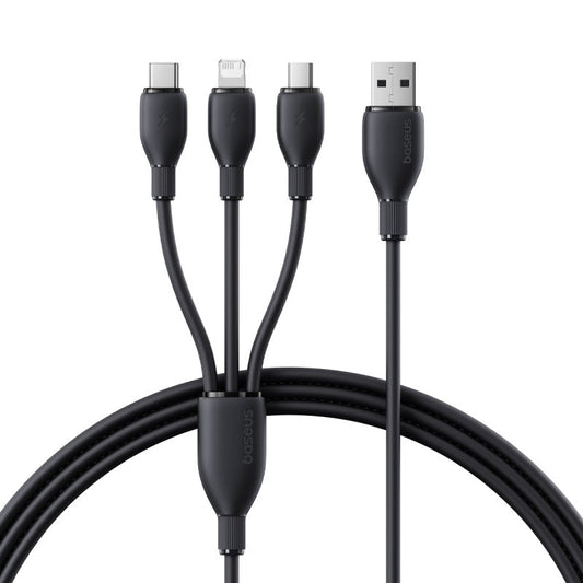 Ultra-Fast 1-for-3 Cable USB to M+L+C 3.5A With White Background