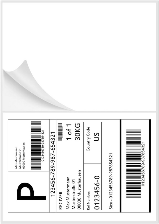 Black Rhino - Blank labels on sheet - A4-2UP