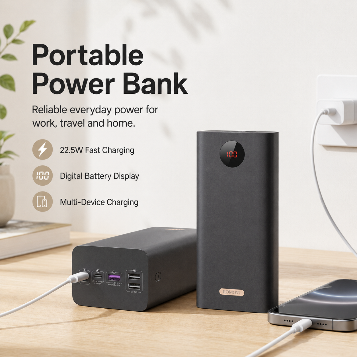 Romoss PEA57 60000mAh 22.5W Fast Charging Power Bank