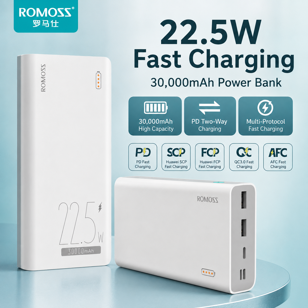 Romoss Sense 8F 30000mAh 22.5W Fast Charging Power Bank