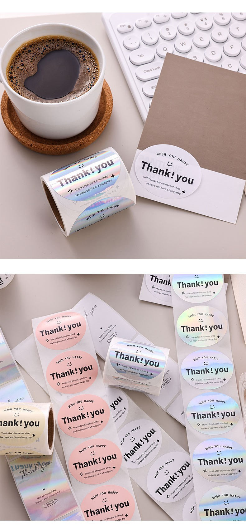 Thank You Stickers Cake Bakery Decoration Adhesive Labels Gift Packaging Sealing Stickers