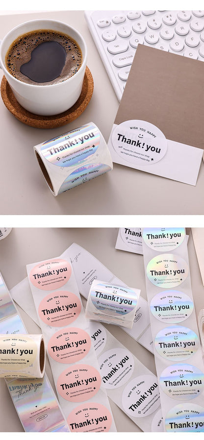 Thank You Stickers Cake Bakery Decoration Adhesive Labels Gift Packaging Sealing Stickers