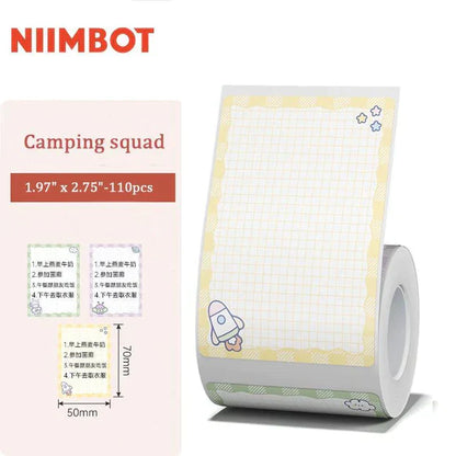 Niimbot Color Series Thermal Label For B21/B1/B3S 50x70mm-110pcs Camping squad