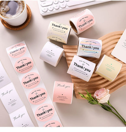 Thank You Stickers Cake Bakery Decoration Adhesive Labels Gift Packaging Sealing Stickers
