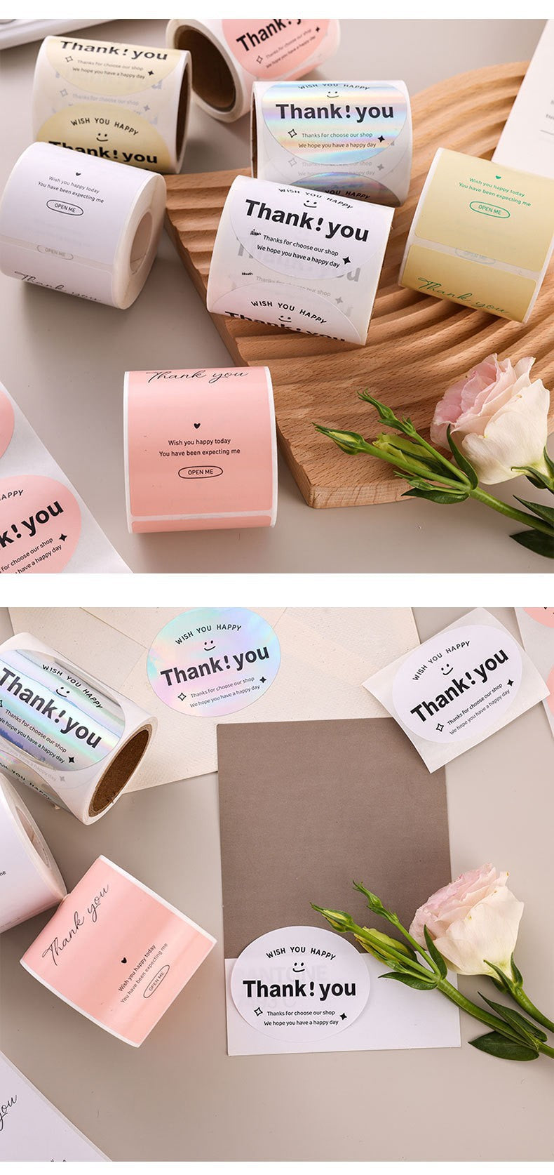 Thank You Stickers Cake Bakery Decoration Adhesive Labels Gift Packaging Sealing Stickers