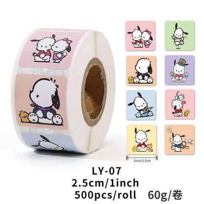 Stickers for Children Girls Cute Sanrio Sealing Stickers Student Guka Journal Material Roll Stickers Reward Teacher Use