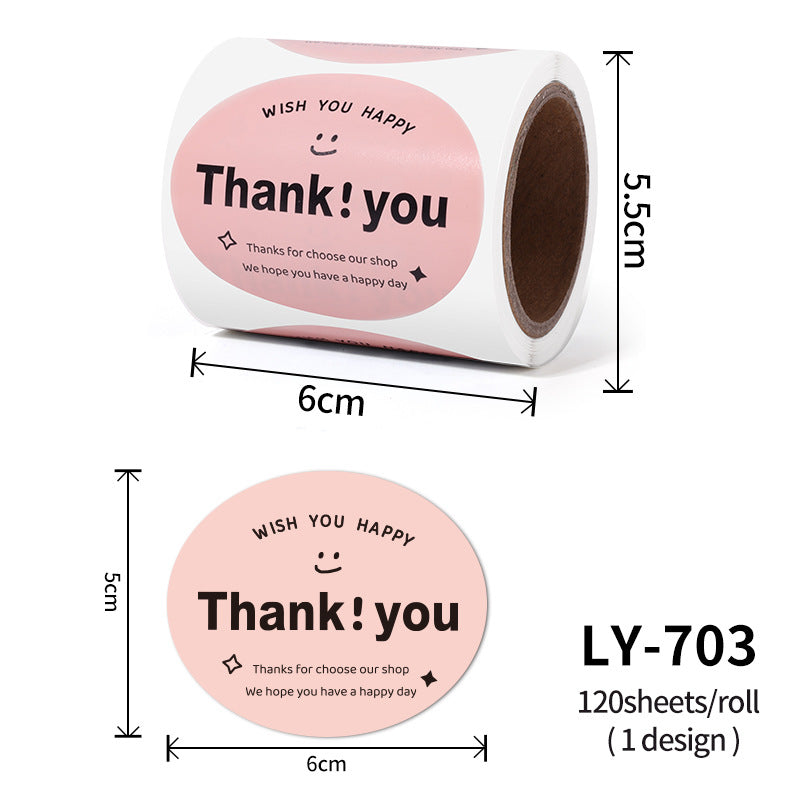 Thank You Stickers Cake Bakery Decoration Adhesive Labels Gift Packaging Sealing Stickers